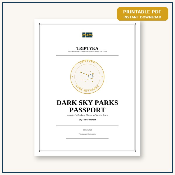 Dark Sky Parks passport cover