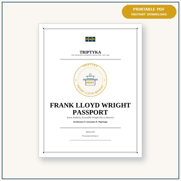 Frank Lloyd Wright Sites passport cover