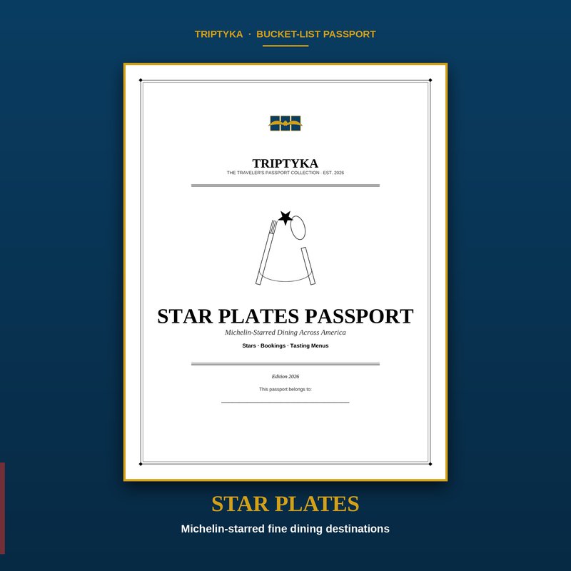 Star Plates fine-dining passport cover